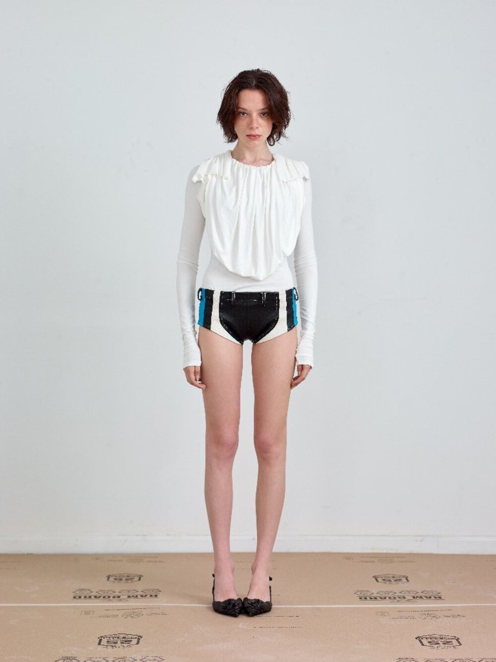 Women's white and black shorts